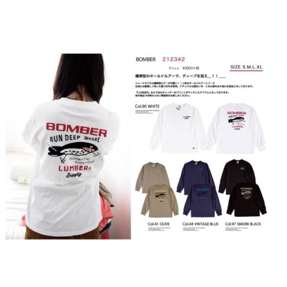 長袖Tシャツ ルアー 釣り 212342 ナチュラル ゆったりサイズ 男女兼用 LUMBER ランバー キャンプ アメカジ 山登り アウトドア 父の日 ポイント10倍｜plustokageya｜03