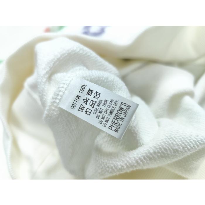 Pherrow's トレーナー 肖像 総柄プリント 丸首 クルーネック