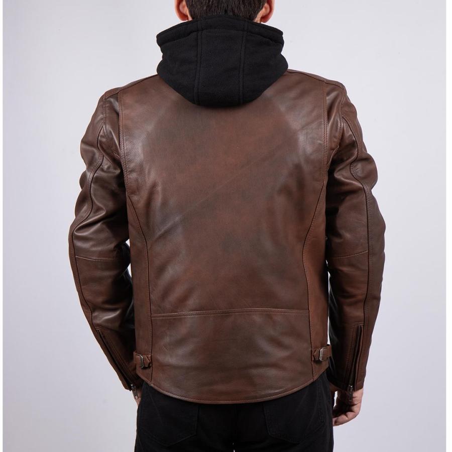 本革ジャケット 羊革 レザーフーディージャケット 24wj-5 ブラック ブラウン キャメル DEGNER デグナー バイク ツーリング 贈り物 ギフト プレゼント M L XL | DEGNER | 15