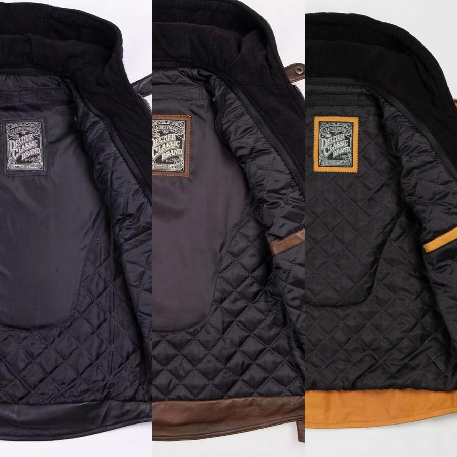 本革ジャケット 羊革 レザーフーディージャケット 24wj-5 ブラック ブラウン キャメル DEGNER デグナー バイク ツーリング 贈り物 ギフト プレゼント M L XL | DEGNER | 08