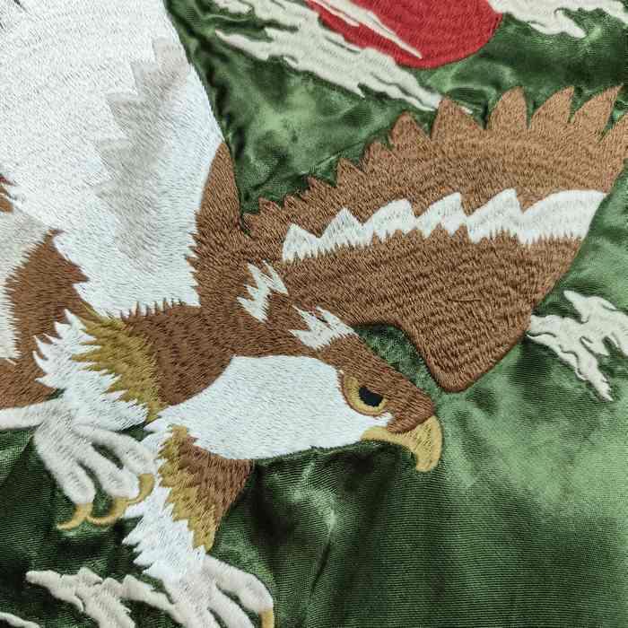 ZIPANG LUXE】ALL振り刺繍オーバーダイ加工リバーシブルスカジャン「鷹