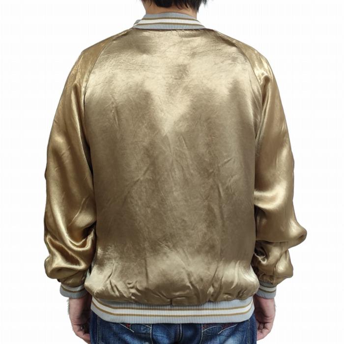 絡繰魂 鷹柄 ALL 振り刺繍 オーバーダイ加工 リバーシブルスカジャン