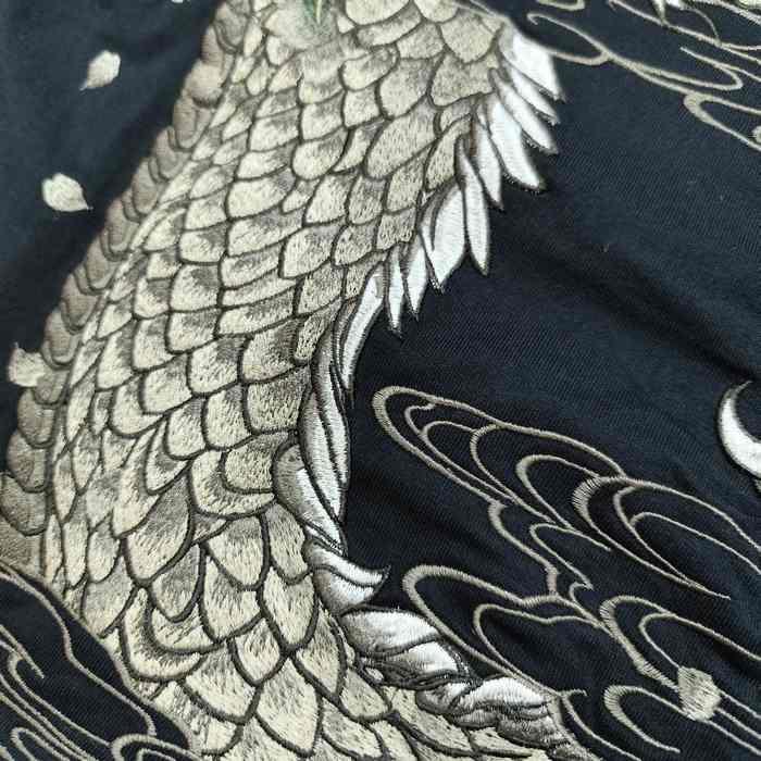 絡繰魂 長袖Tシャツ 桜龍 刺繍 龍神 背中一面 迫力満点 254020