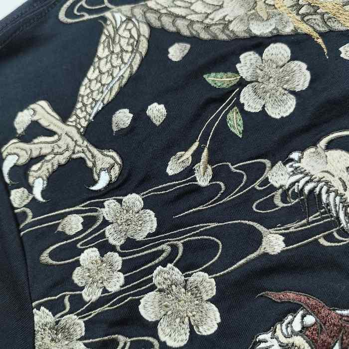 絡繰魂 長袖Tシャツ 桜龍 刺繍 龍神 背中一面 迫力満点 254020