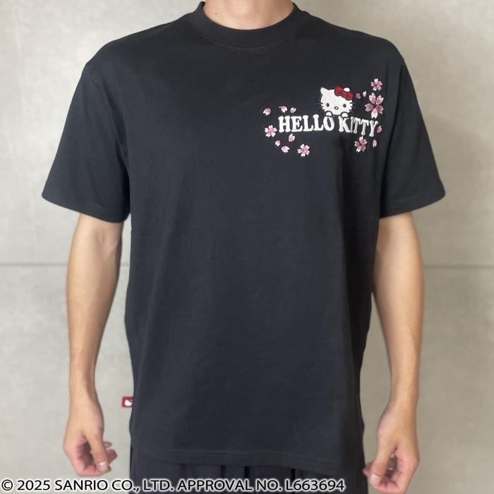 絡繰魂 半袖Tシャツ 着物 ハローキティ 柄 桜 刺繍 254050 × HELLO