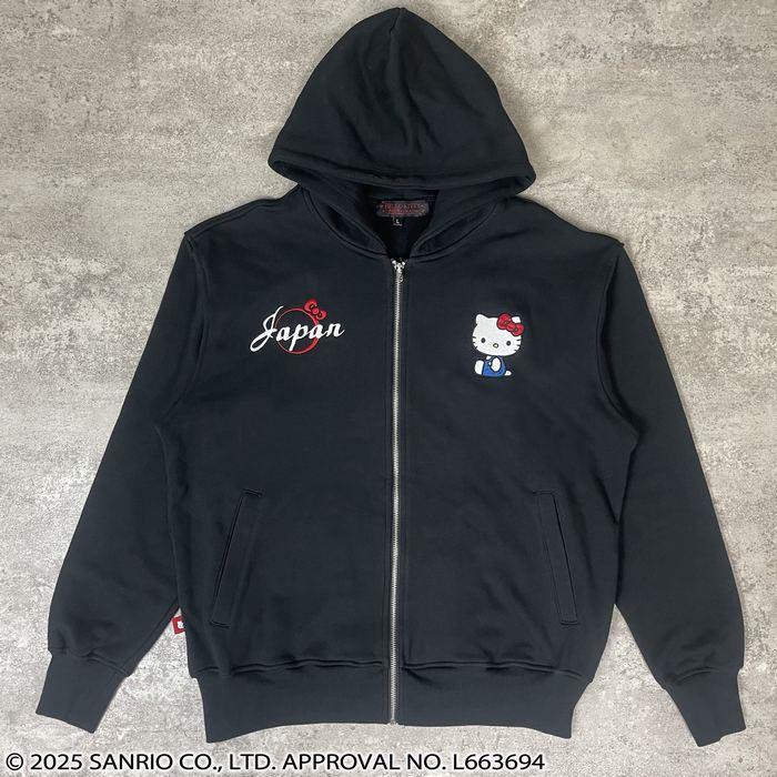 絡繰魂 浮世絵 キティ ジップアップパーカー ZIP UP 刺繍 254051