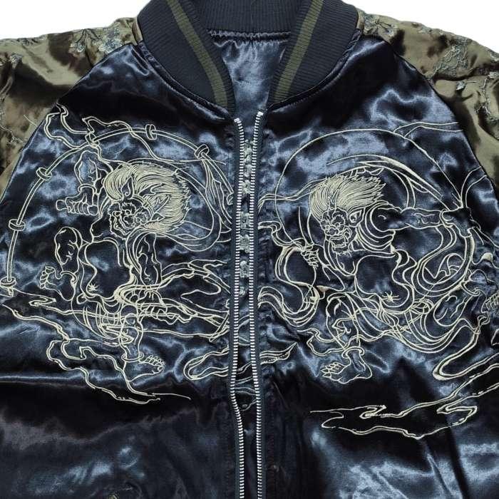 絡繰魂 スカジャン 風神雷神 リバーシブル スーベニアジャケット