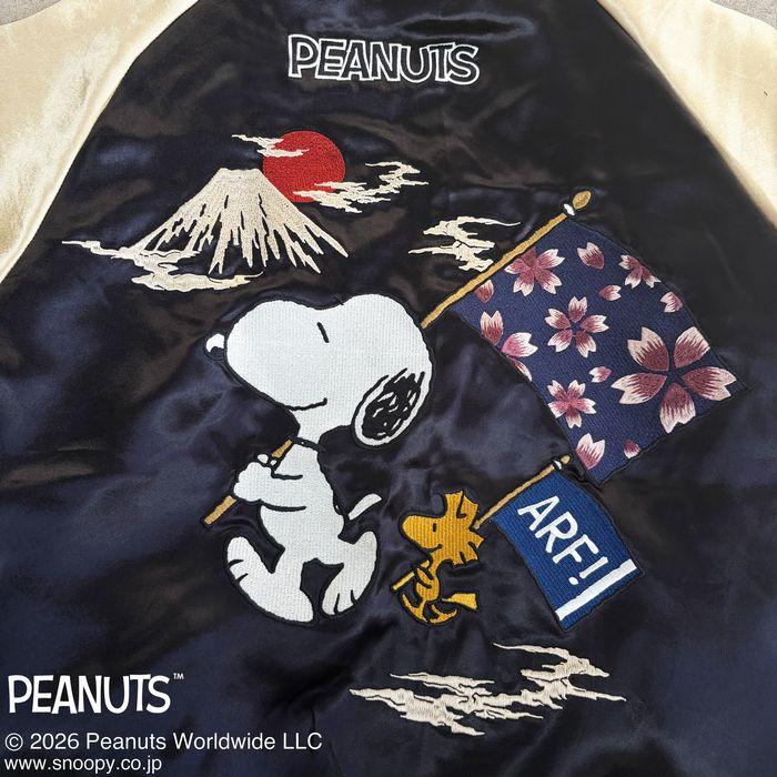 絡繰魂 スカジャン PEANUTS NIPPON SUKAJAN リバーシブル スーベニア
