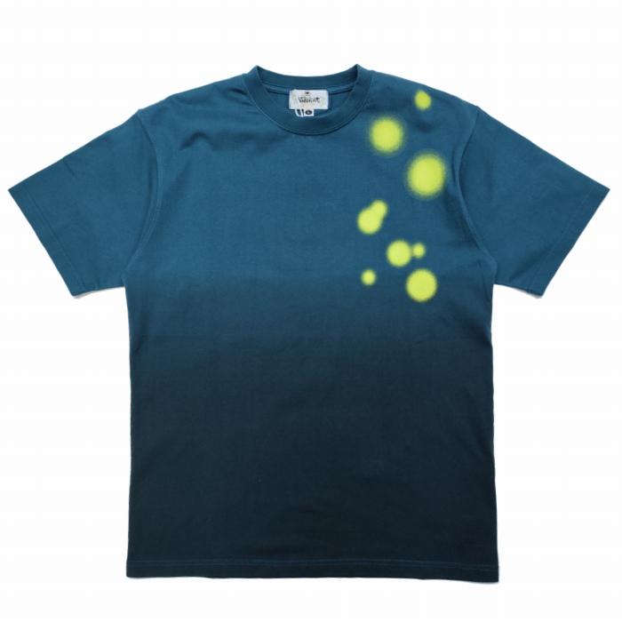 絡繰魂 半袖Tシャツ 蛍の瞬き 蝶刺繍 グラデーション プリント 262039