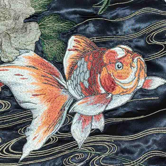 絡繰魂 スカジャン 金魚と牡丹 リバーシブル スーベニアジャケット