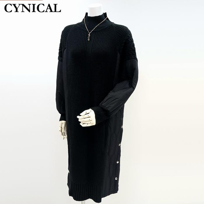 Cynical（シニカル） キルト切替ニットワンピース 352-95102 cynical 