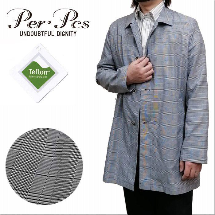 OVERCOAT 春秋用 薄手 ウール ステンカラーコート グレンチェック