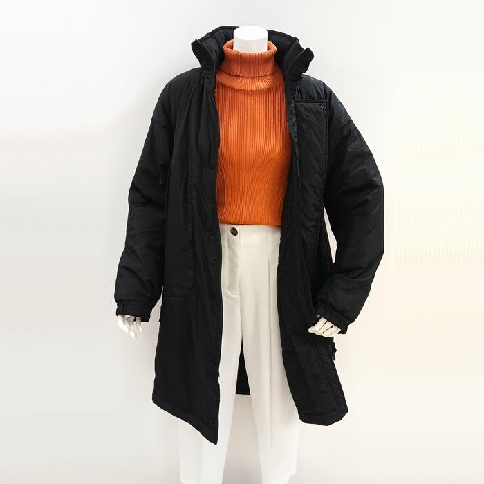 ナイロンコート　ブラック XL ボンディング セール】 【撥水】女性らしいシルエットが叶う 切替ボンディングコート