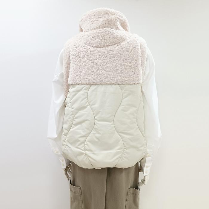 Cynical（シニカル） ボア切替 中綿スタンドカラーベスト 452-94026