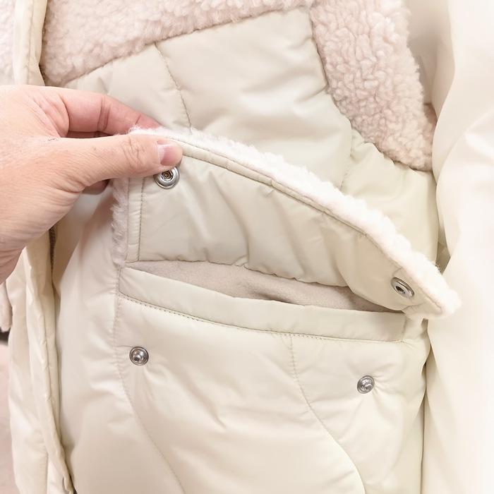 Cynical（シニカル） ボア切替 中綿スタンドカラーベスト 452-94026