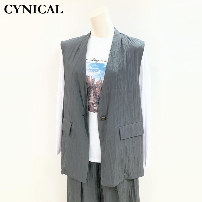 グレー ノースリーブ ベスト CYNICAL グレー ノースリーブベスト 【公式通販】