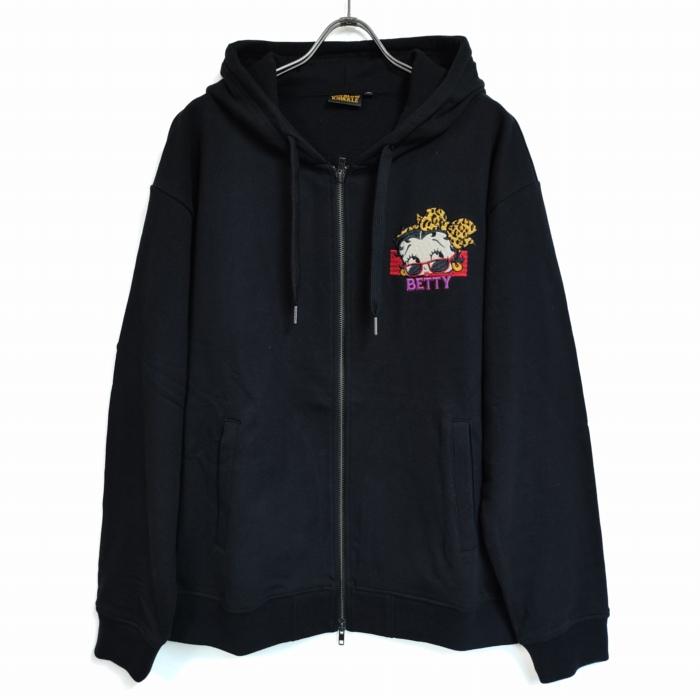 BETTY BOOP（ベティ ブープ） パーカー ロケットカウル 特攻服 ヒョウ