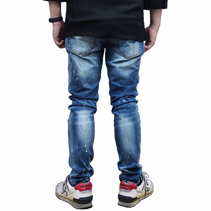 SOMEDIFF ダメージ ペンキ加工 テーパード デニム パンツ SOMEDIFF ダメージ ペンキ加工 テーパード デニム パンツ