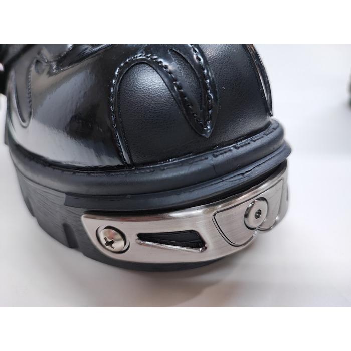 靴 シューズ 27センチ相当 ファイヤースカルショートブーツ 金属装飾