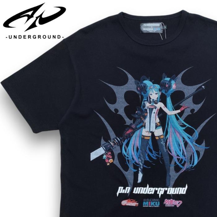 半袖Tシャツ フロント・レーシングミク 初音ミク 黒星紅白 726411