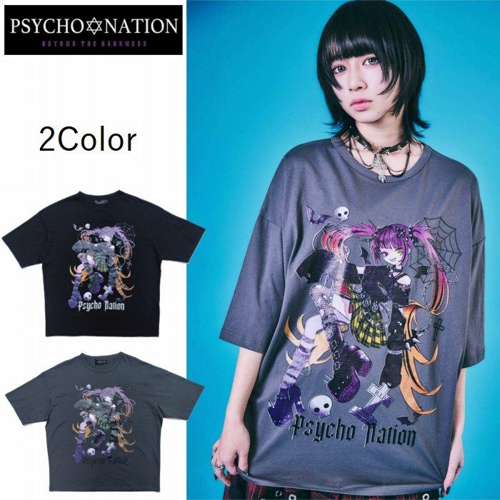 こるね リアバ 限定 Tシャツ 寝田ルネ コラボ パンク 小悪魔 半袖Tシャツ ワイドシルェット 726600
