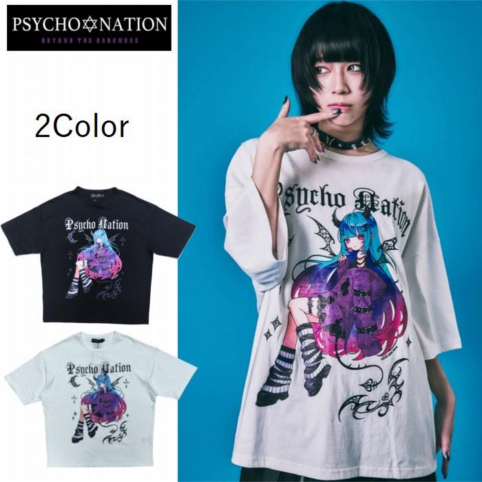 寝田ルネ コラボ デビル 小悪魔 半袖Tシャツ ワイドシルェット 726601