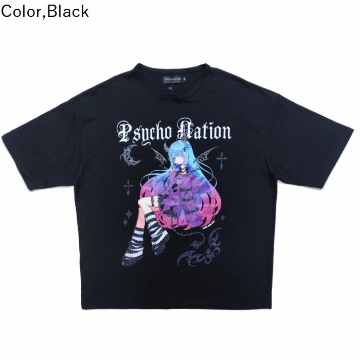 寝田ルネ コラボ デビル 小悪魔 半袖Tシャツ ワイドシルェット 726601