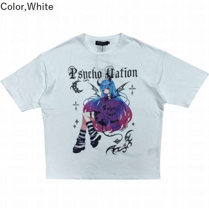 寝田ルネ コラボ デビル 小悪魔 半袖Tシャツ ワイドシルェット 726601
