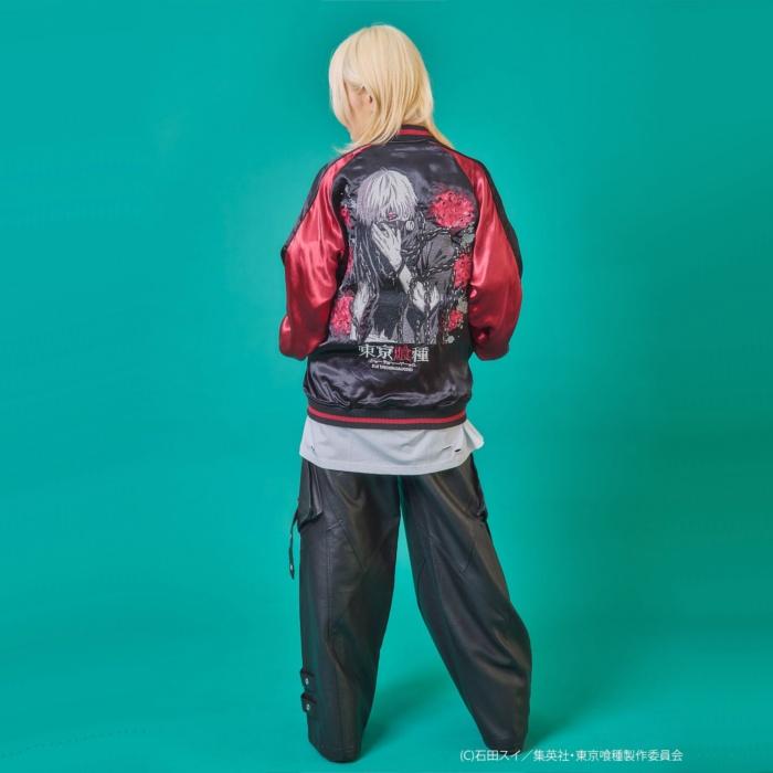 金木研 リバーシブルスカジャン 彼岸花 マスク 735100-bk-rd