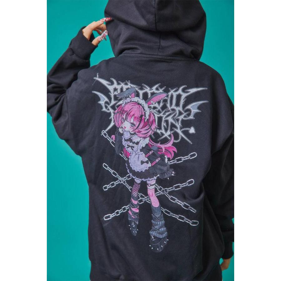寝田ルネ コラボ うさ耳メイド ZIP UP パーカー 735501 PSYCHO NATION