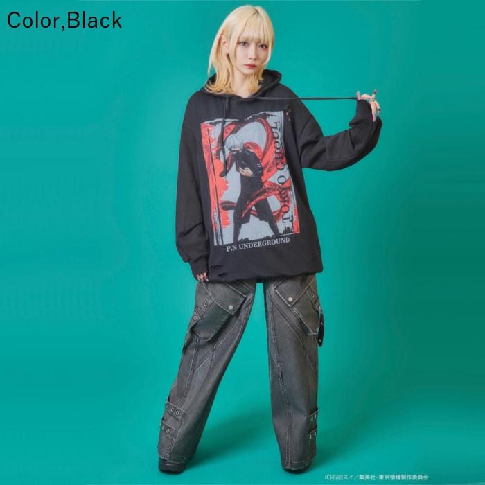 金木研 ダメージ パーカー プルパーカー 735520 UNDERGROUND