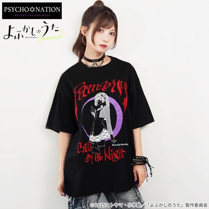 半袖Tシャツ 七草ナズナ ヴァンパイアのフォント刺繍 736003 よふかし