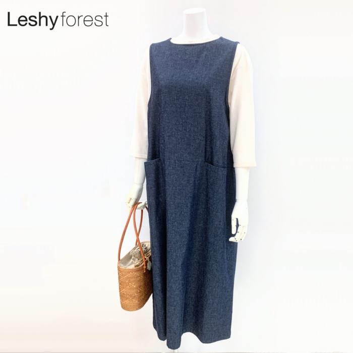 デニムジャンパースカート 日本製 8000-121-10 Leshy Forest 綿100