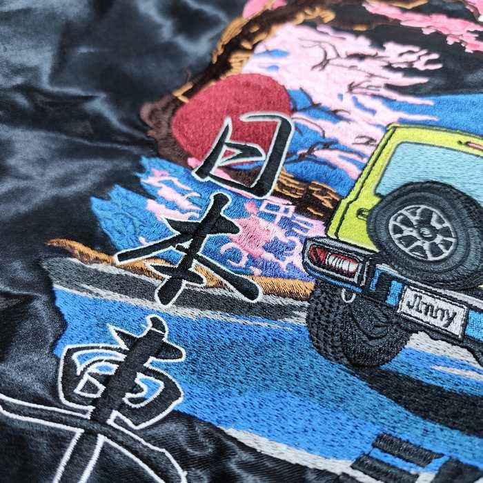 スカジャン Jimny × 7TH SENSE WEAR リバーシブル MA-1 フライトジャケット 桜富士 826100 SUZUKI スズキ JIMNY ジムニー SEVENTH SENSE WEAR コラボの画像