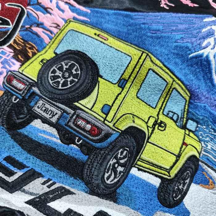 スカジャン Jimny × 7TH SENSE WEAR リバーシブル MA-1 フライトジャケット 桜富士 826100 SUZUKI スズキ JIMNY ジムニー SEVENTH SENSE WEAR コラボの画像