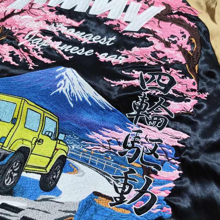 スカジャン Jimny × 7TH SENSE WEAR リバーシブル MA-1 フライトジャケット 桜富士 826100 SUZUKI スズキ JIMNY ジムニー SEVENTH SENSE WEAR コラボの画像