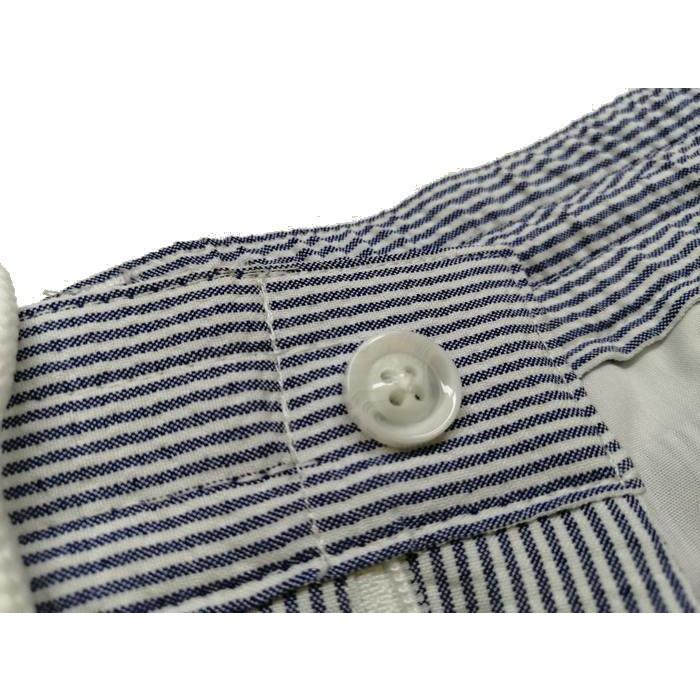 パンツ コードレーン生地 ストライプ 刺繍 マリンスタイル ショート