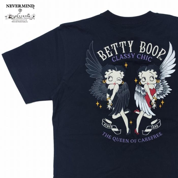 BETTY BOOP（ベティ ブープ） 半袖Tシャツ 天使と悪魔 翼の生えた