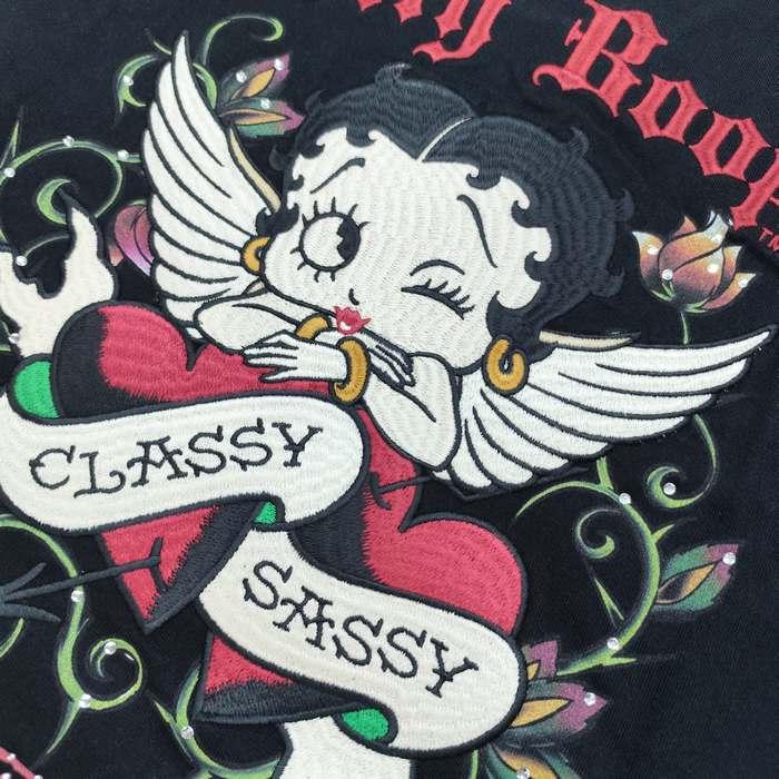 BETTY BOOP（ベティ ブープ） 半袖Tシャツ ウィング ハート 刺繍 