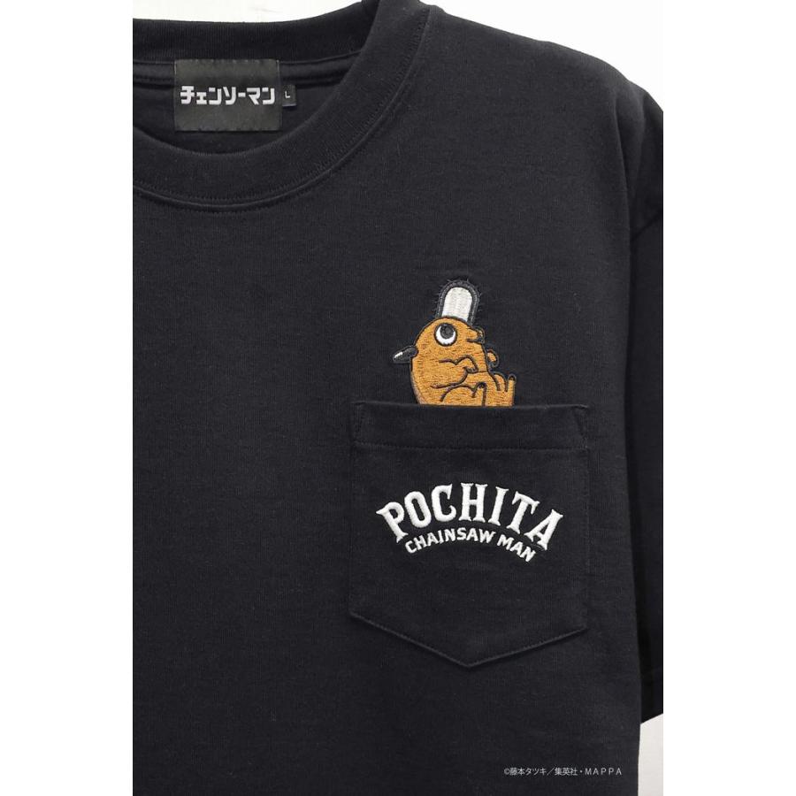 半袖Tシャツ ポチタ ポケット付き 総刺繍 csm-2605 チェンソーマン