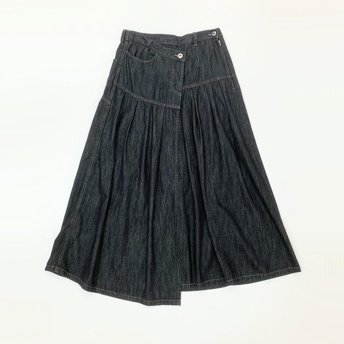 ワールド デニムラップ切替フレアスカート gd17894-620 gouzi