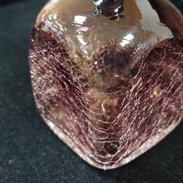 クラックガラスボトル glass 色付きガラス瓶 蓋つき インテリア 置物