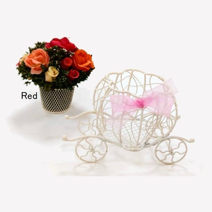 ローズフラワーアレンジメント 馬車 ha108 Beloved ビラビド 造花 薔薇