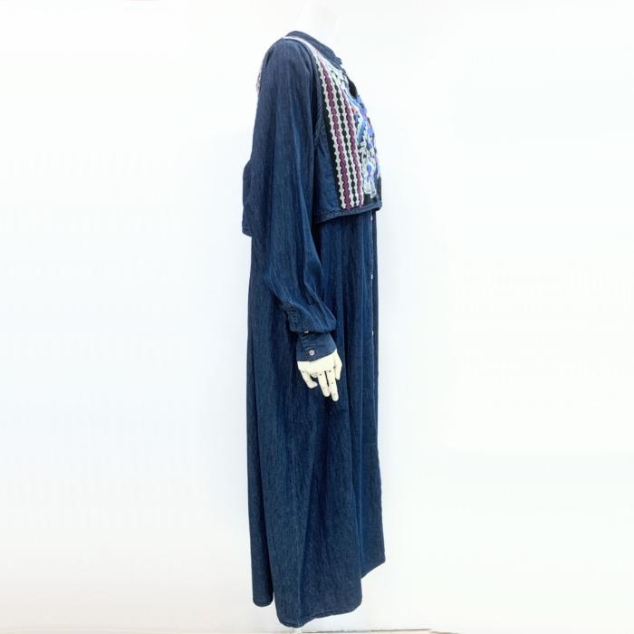 チャイハネ（CAYHANE） 刺繍ベスト付きデニムワンピース ill-4801