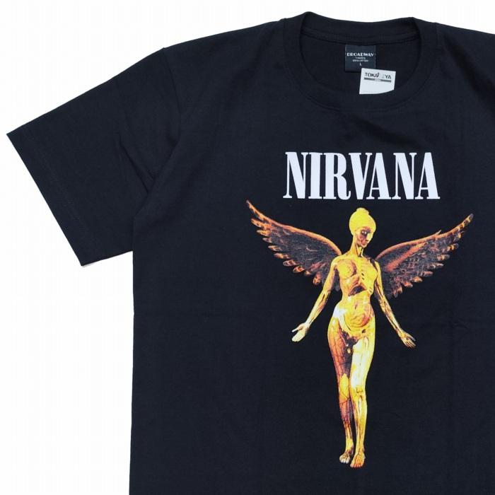 半袖Tシャツ NIRVANA ニルヴァーナ 女神像 天使 バック無地 nir-6