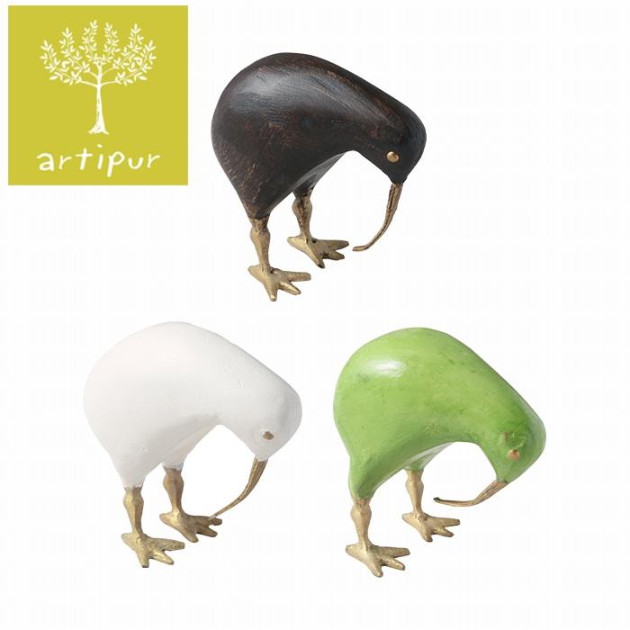 キウイの置物 約10cm キウイ(スモール)木製オブジェ prah211 artipur COTTAGE 鳥 オブジェ