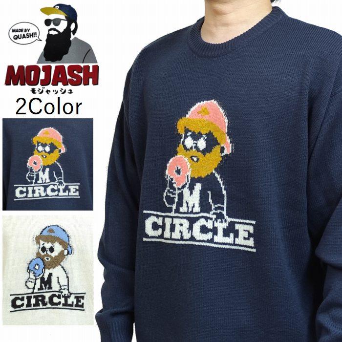 Quash（クアッシュ） 丸首セーター ダブル ジャガード グラフィック