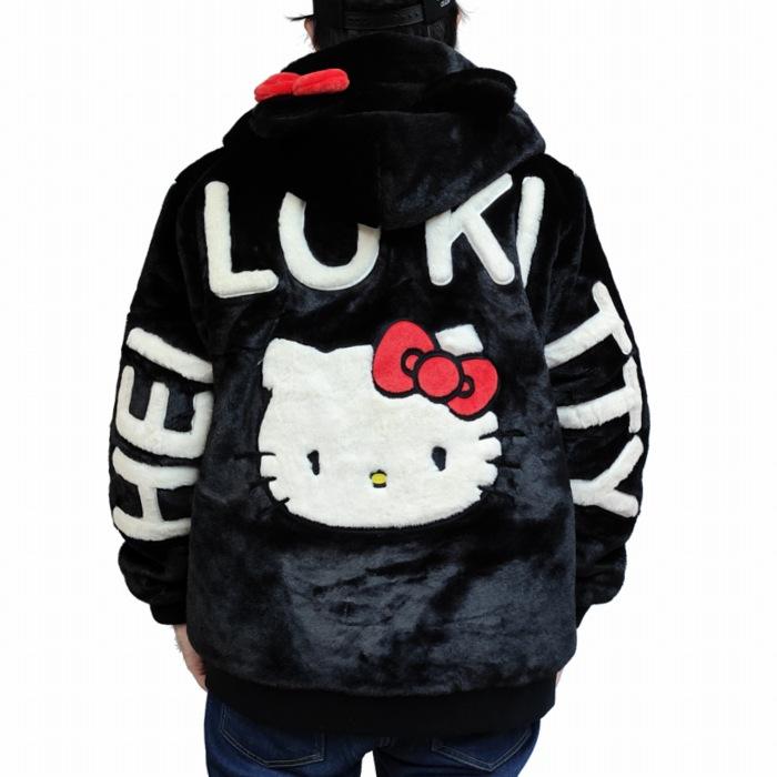 sanrio（サンリオ） ロング丈 ファージャケット ボアジャケット キティ