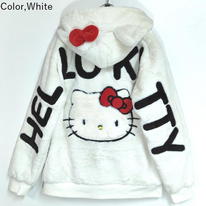 sanrio（サンリオ） ロング丈 ファージャケット ボアジャケット キティ