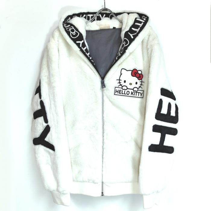 sanrio（サンリオ） ロング丈 ファージャケット ボアジャケット キティ